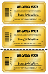 Orange Birthday Ticket Invitation Tabloid Template