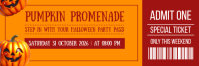 Orange Halloween Party Ticket ส่วนหัว Twitter Template