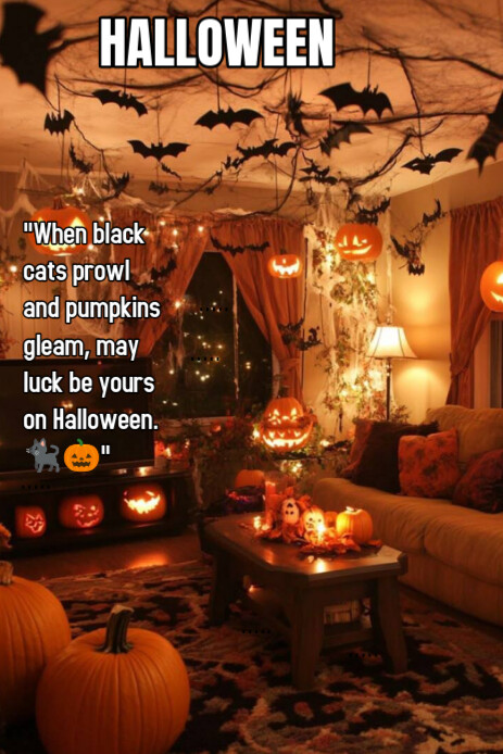 Orange Vintage Halloween Template Design Pinterest Graphic