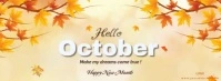 Orange Vintage Hello Autumn Hello October Facebook Cover Photo template