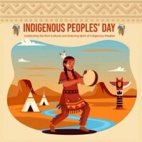 Orange Vintage Honoring Indigenous Heritage And Traditions Instagram Post Instagram-opslag template