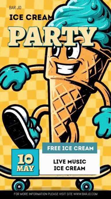 Orange Vintage Ice Cream Cream  Instagram Reel template