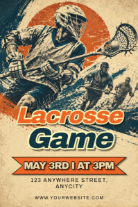 Orange Lacrosse Game Poster Template