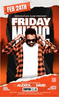 Orange Vintage Music Night Party  Us Legal template