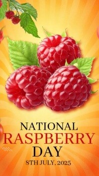 Orange Vintage National Raspberry Day Instagram Reel template