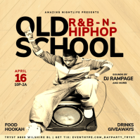 Orange Vintage Old School Hip Hop Party Instagram Post template