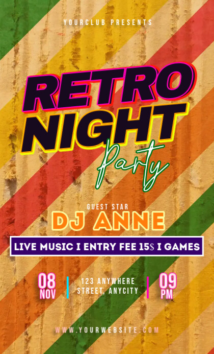 Orange Vintage Retro Night Party Legal As VSA Wetlik template