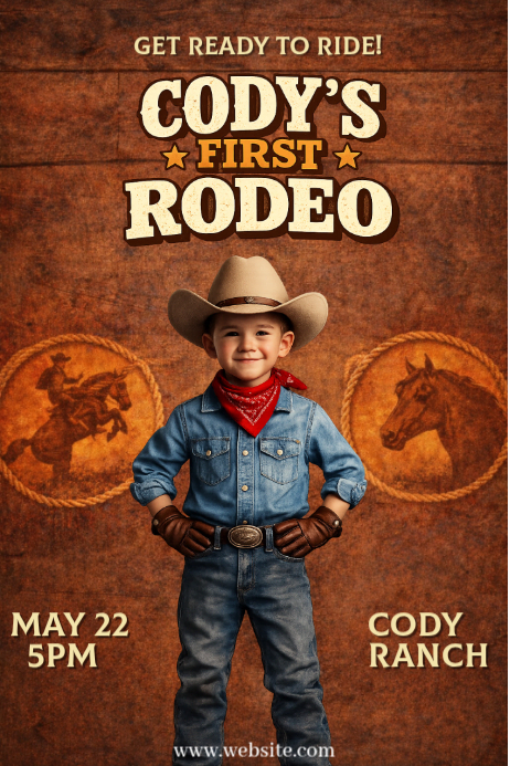 Plantilla de Orange Vintage Rodeo Event Poster | PosterMyWall