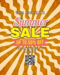 Orange Vintage Summer Sale Instagram Portrait template