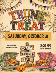 Orange Trunk or Treat Event Flyer Template