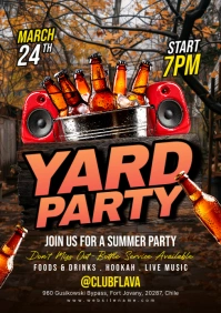 Orange Vintage Yard Party A5 template