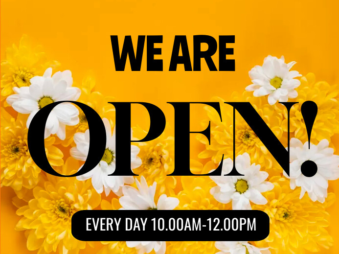 Orange We Are Open Ad Yard Sign Template | PosterMyWall