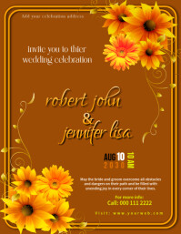 Orange Wedding Flyer Flyer (us Letter) template