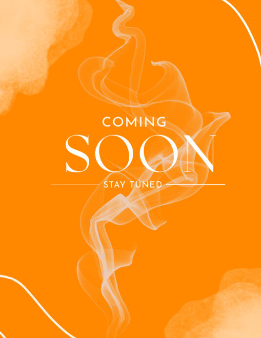 Orange White Minimalist Abstract Coming Soon Flyer Pamflet (VSA Brief) template