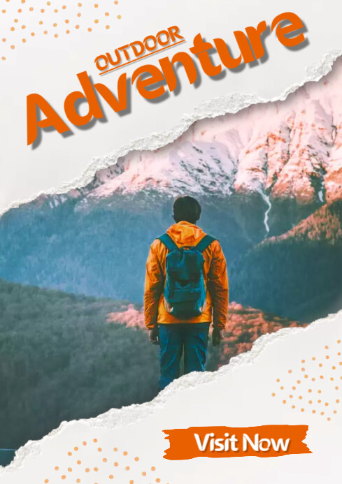 Orange White Modern Outdoor  Adventure (Poste A2 template