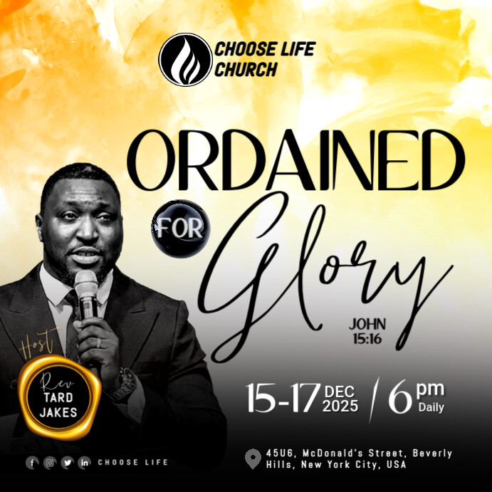 Ordained for Glory Instagram na Post template