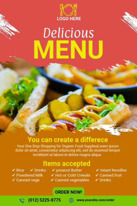 Order Food Delivery Poster Template | PosterMyWall