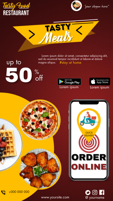 Order Food Online Menu Template | PosterMyWall