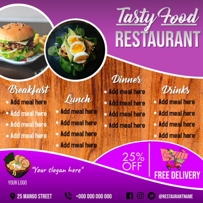 Order food online/ Restaurant menu Template | PosterMyWall
