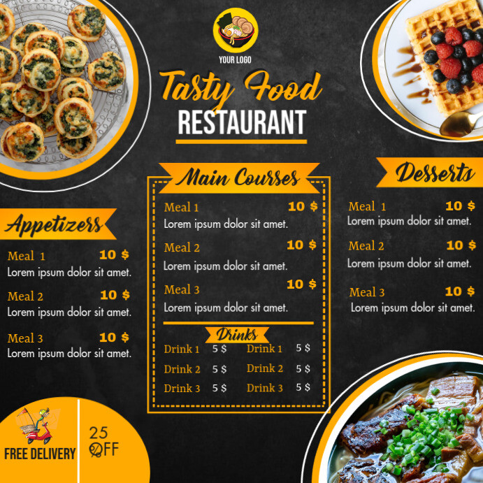 Order food online/ Restaurant menu Template | PosterMyWall