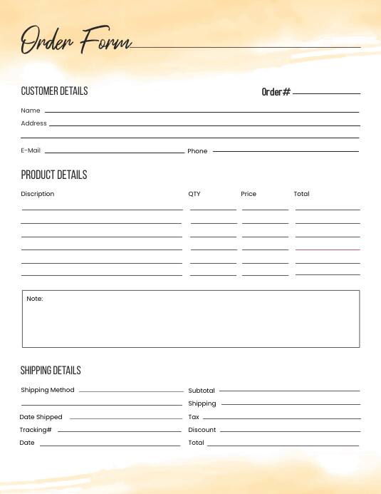 Order Form template Flyer (US Letter)