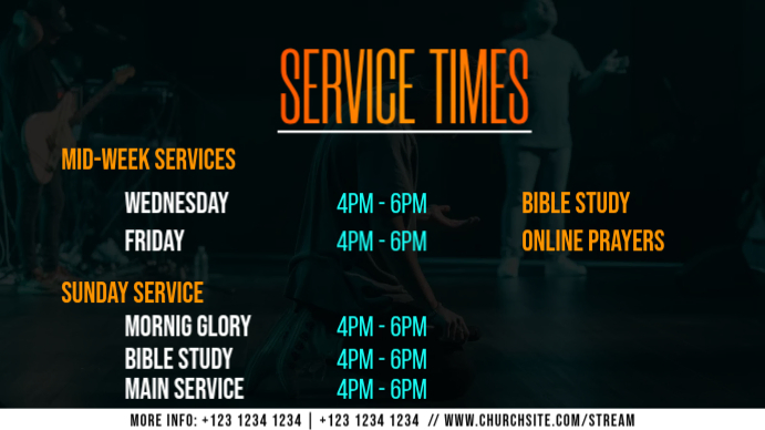Church Service Times Template | PosterMyWall