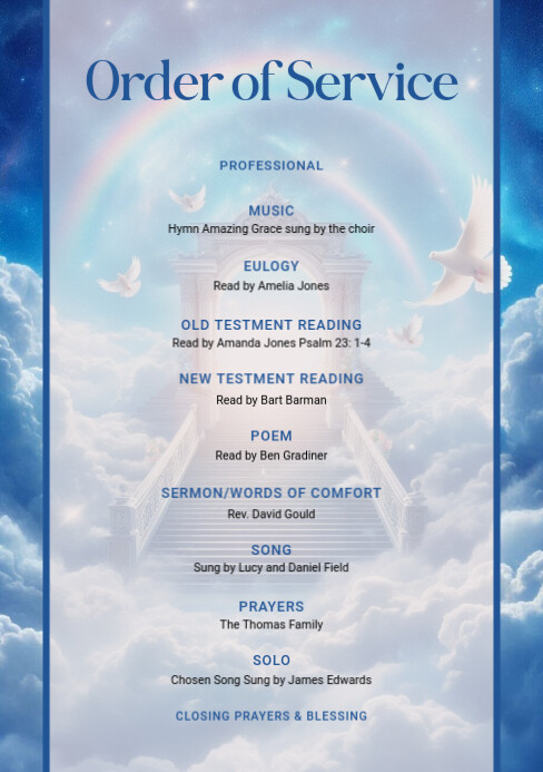 Order of Service Design Template A5