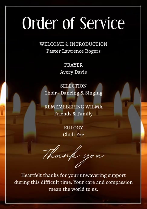 Order of Service Program Template PosterMyWall Order of Service Program Template PosterMyWall