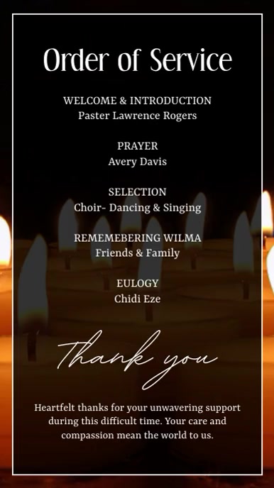 Plantilla de Order of Service Program Template | PosterMyWall