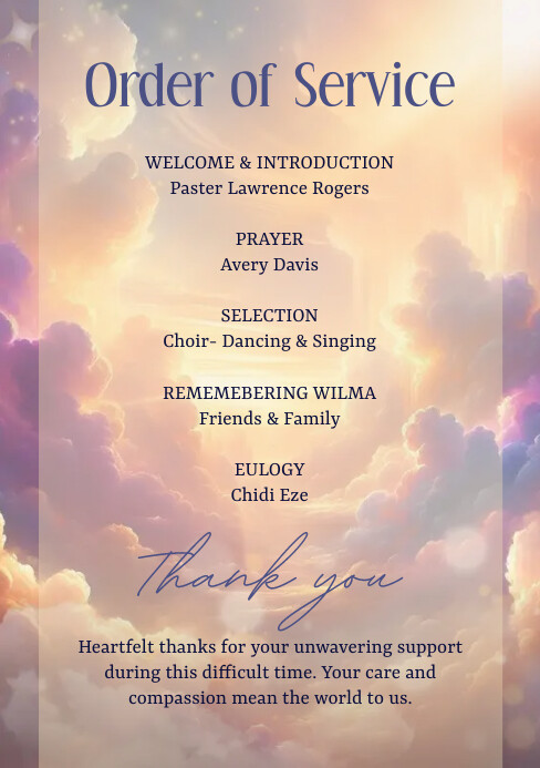 Order Of Service Template | PosterMyWall