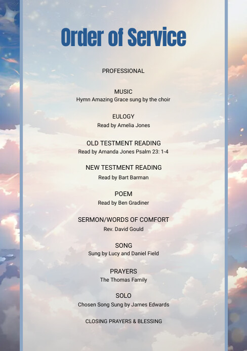 Image 1 for Church Order Of Service Template