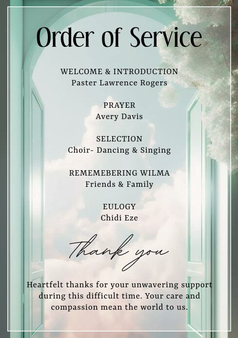 Order of Service template PosterMyWall Order of Service template PosterMyWall