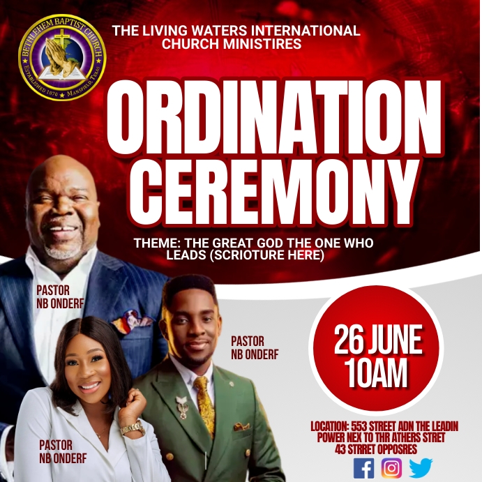 ordination ceremony Template | PosterMyWall