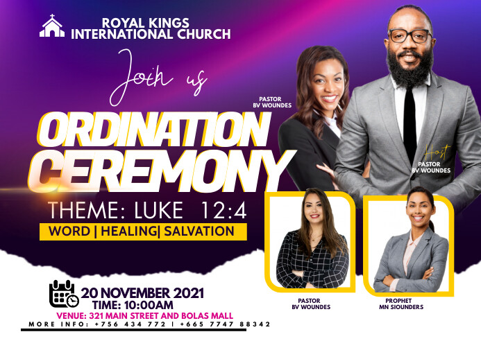 ORDINATION CEREMONY Template | PosterMyWall