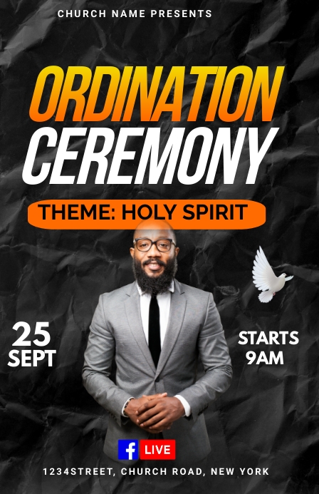 ordination ceremony Template | PosterMyWall