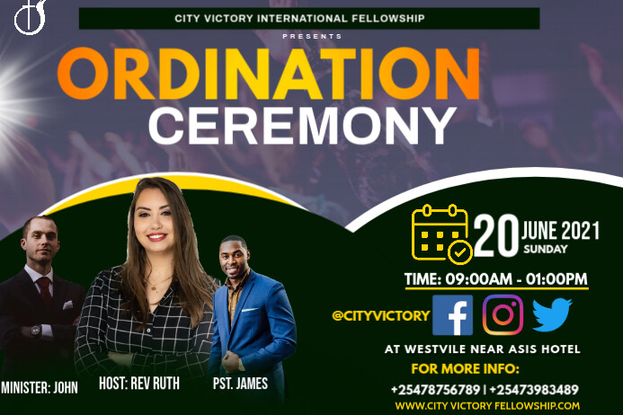 Ordination Ceremony Template | PosterMyWall