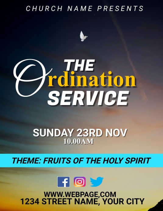 Ordination ceremony Template | PosterMyWall
