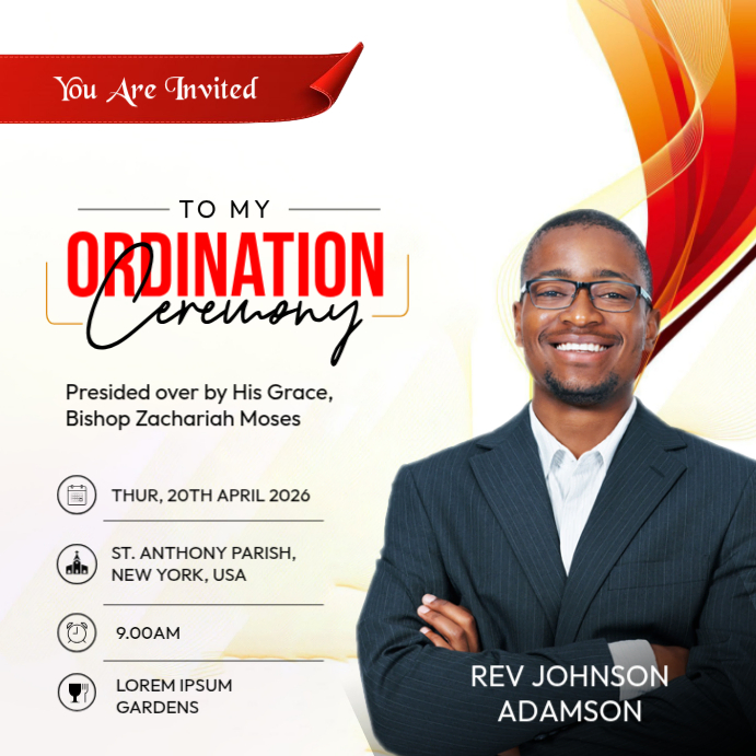 Ordination Invitation Template | PosterMyWall