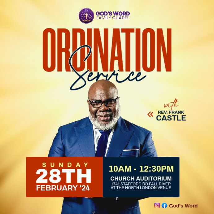 Copy of ordination service church flyer | PosterMyWall