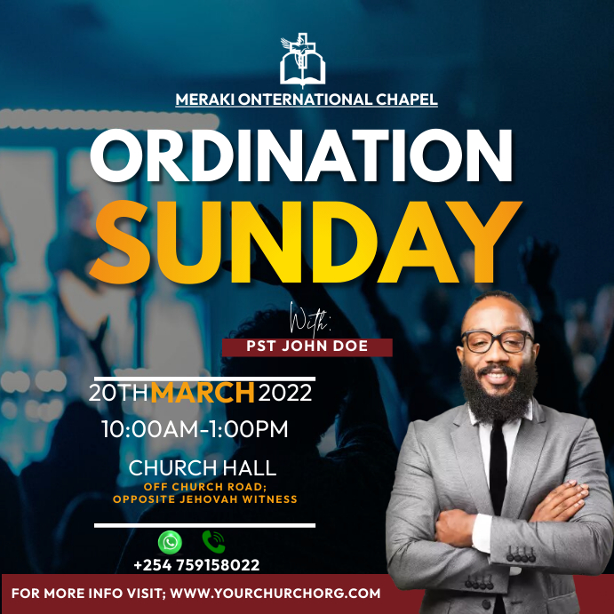 Ordination service Template | PosterMyWall
