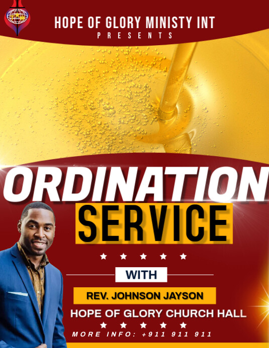 Ordination Service Flyer (US Letter) template