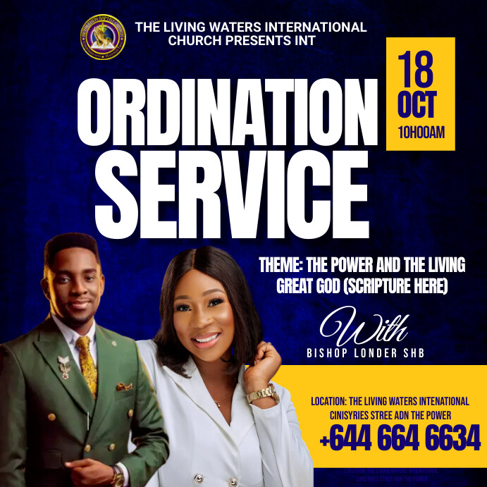 ordination service Template | PosterMyWall