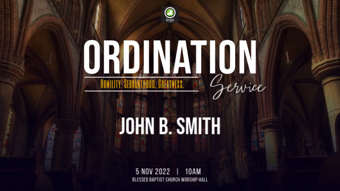 Ordination Service Template | PosterMyWall