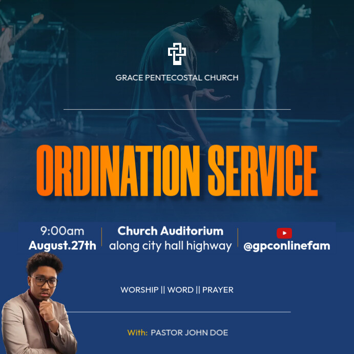 Ordination service Template | PosterMyWall