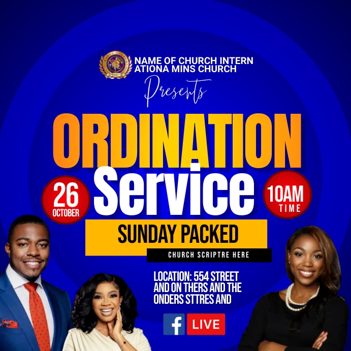 ordination service Template | PosterMyWall