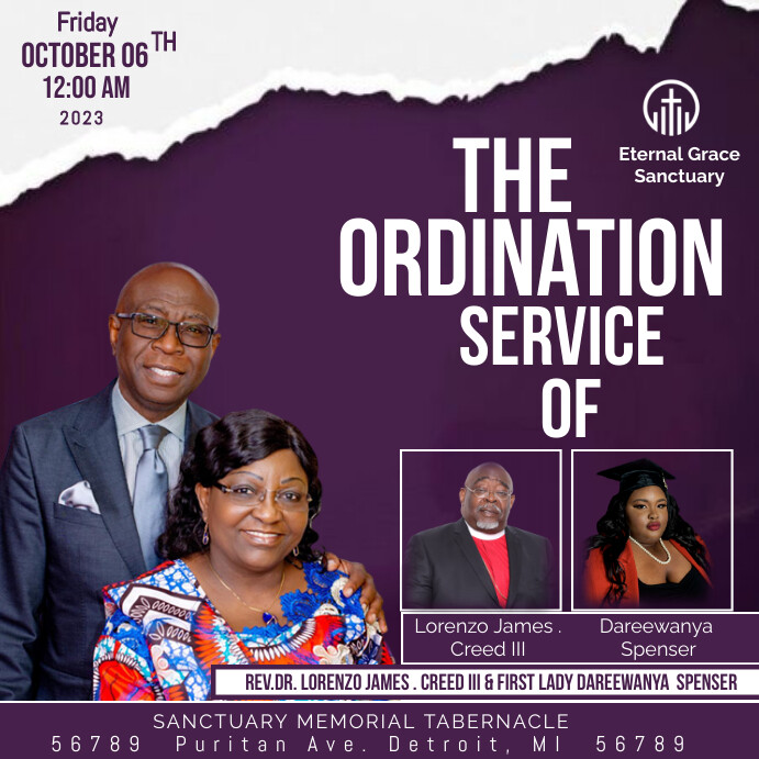 Copy of Ordination Service Flyer , consecration flyer | PosterMyWall