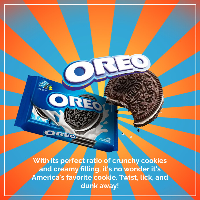 Oreo Post Card Oreo Cookie Day Instagram Post Template | PosterMyWall