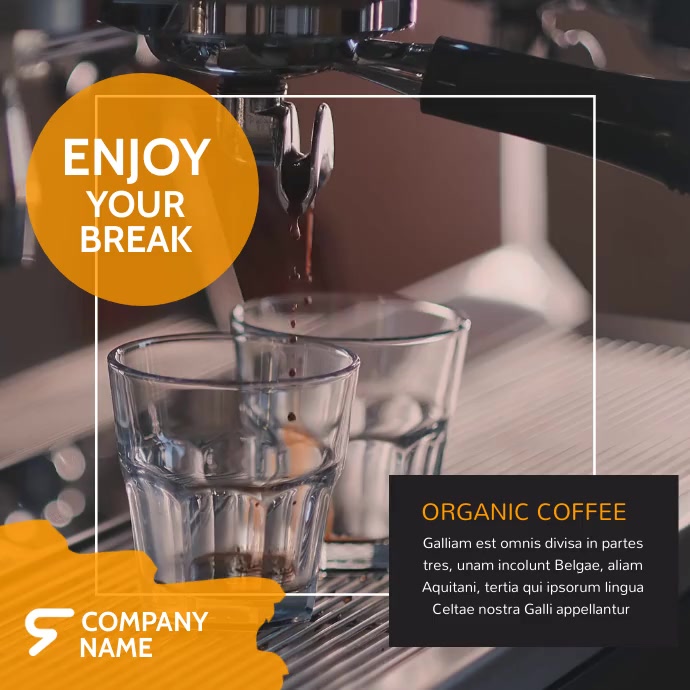 organic coffee advertisement instagram post b template