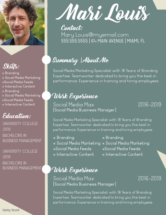 Copy of Organic Color Block Resume PosterMyWall