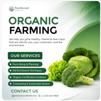 Organic Farming Flyer Template | Agricultural Services Poster | Farm Consulting & Sustainable Agric Square (1:1)